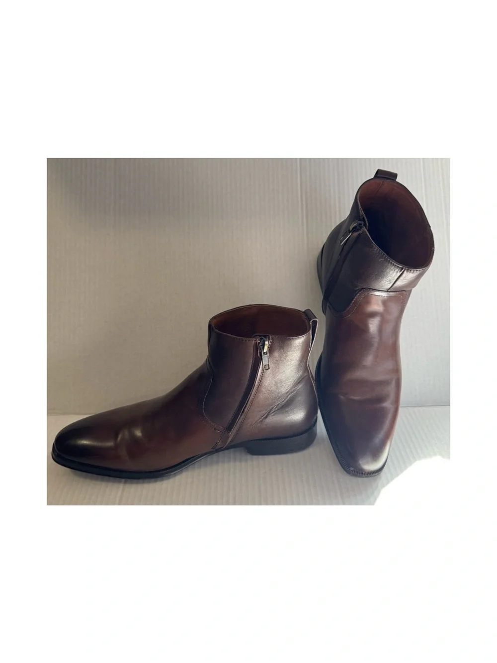 Florsheim Men's Brown Leather Chukka Boots - Zip Ankle Style